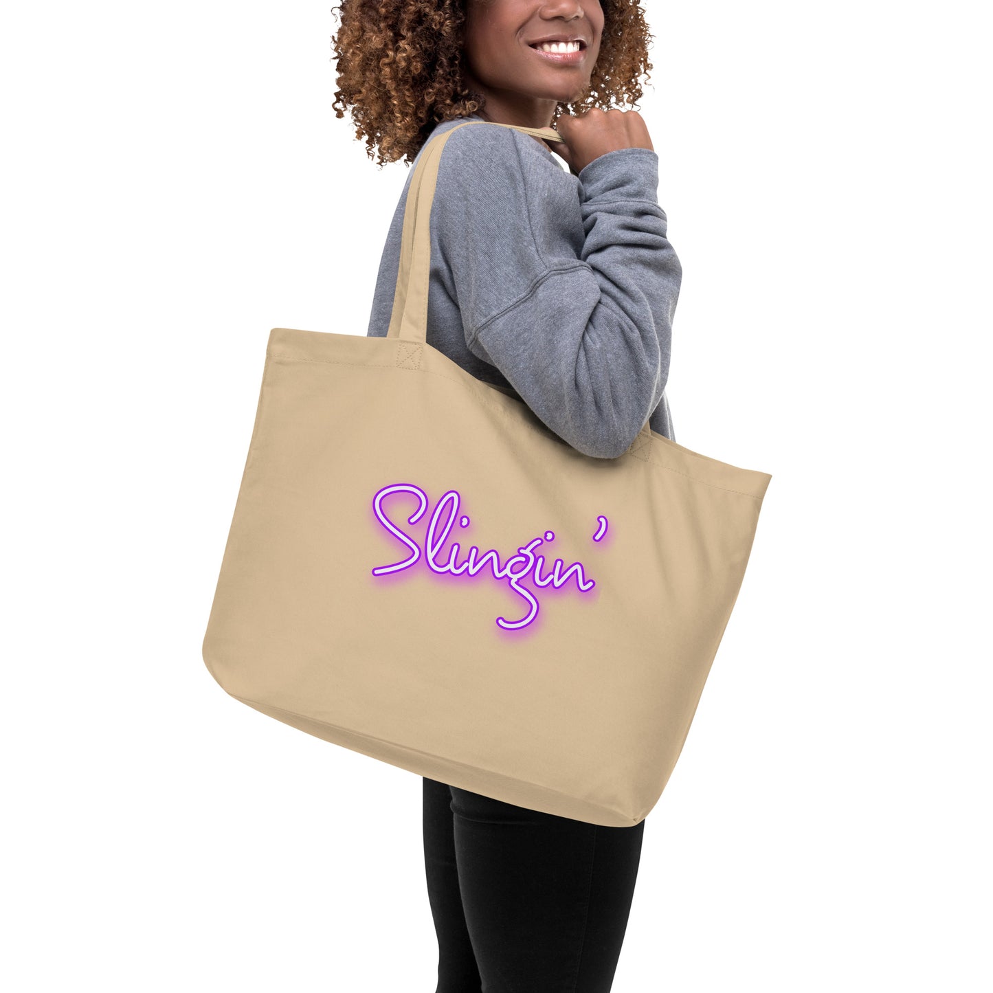 Neon Tote Large organic tote bag