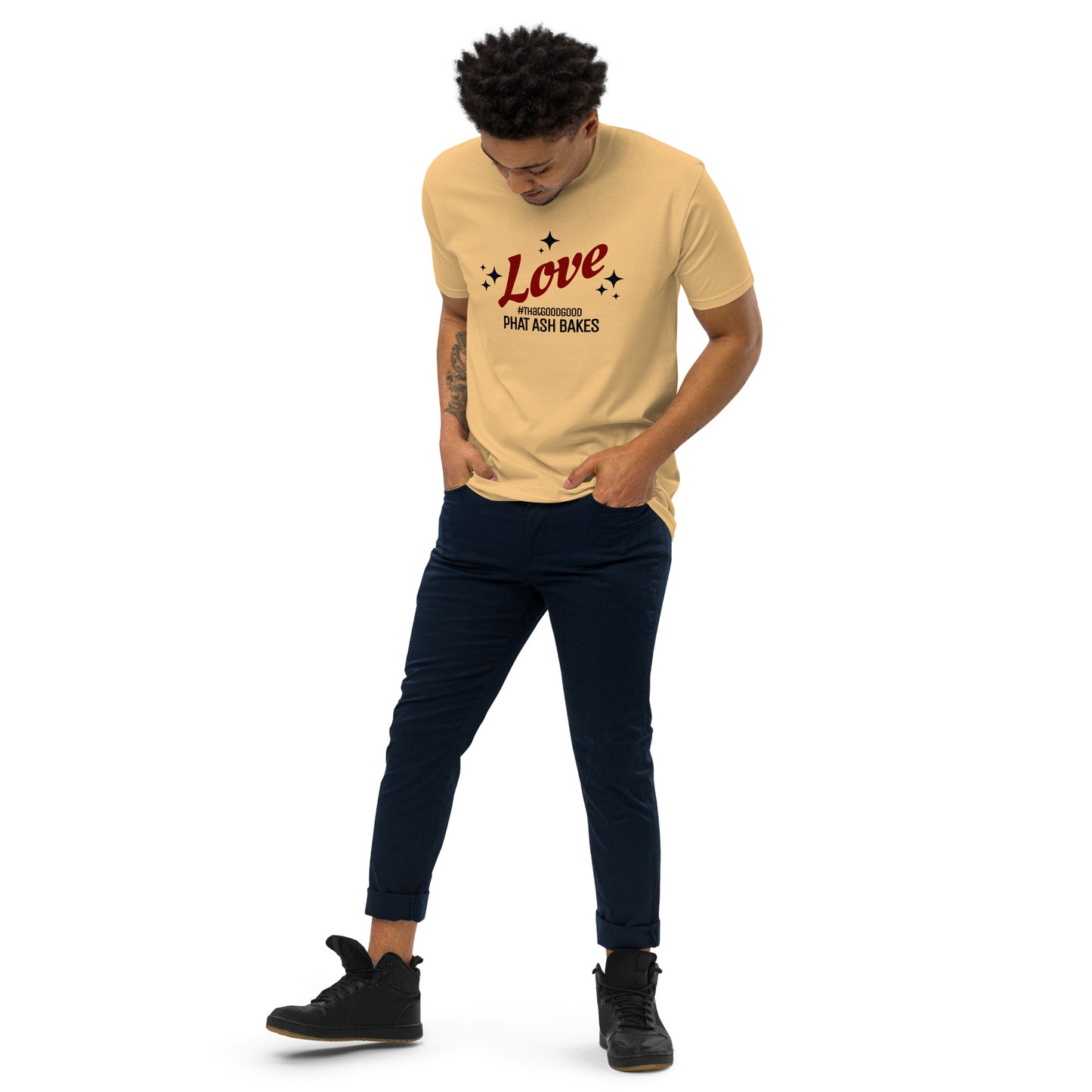 LOVE SHINES Men’s premium heavyweight tee