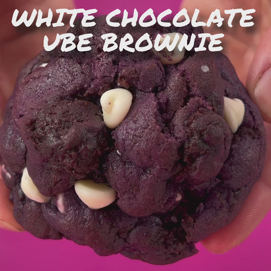 White Chocolate Ube Brownie